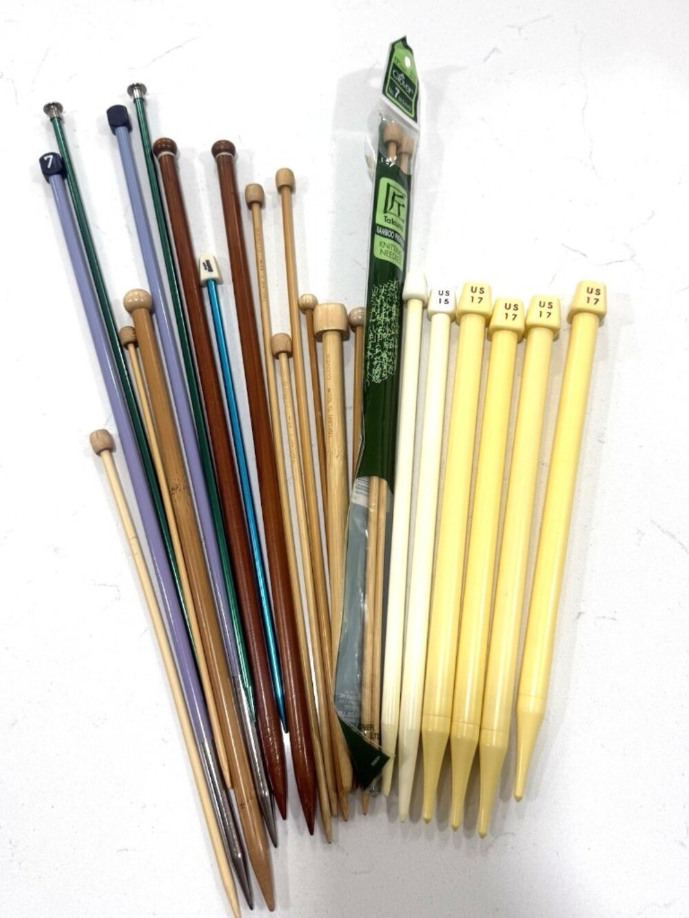 Knitting Needles Metal Bamboo Plastic New Vintage Clover